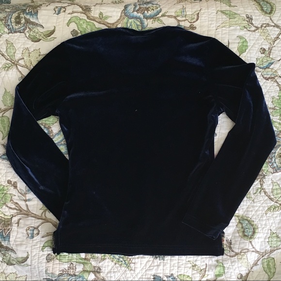 Vintage 90s long sleeve velvet top - Picture 2 of 4
