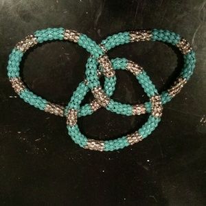 Aqua green and golf bracelet