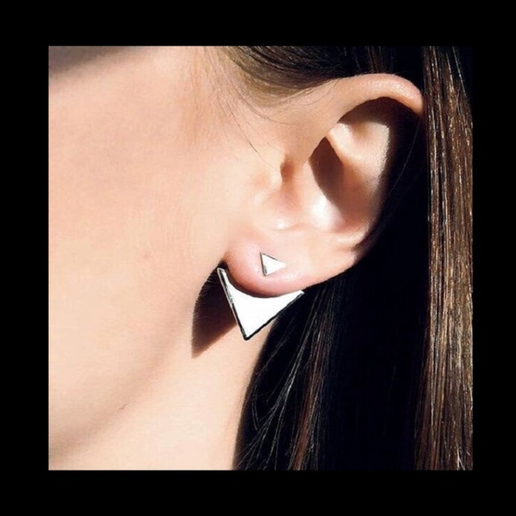🎉HOST PICK 2X🎉Asymmetric Triangle Earrings studs - Picture 3 of 3