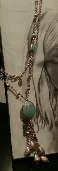 Aqua green and golf necklace