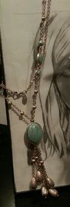 Aqua green and golf necklace