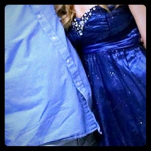Short Blue Homecoming Dress