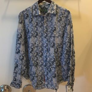Robert Graham 100% linen men shirt