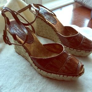 Nine West crocodile wedges,