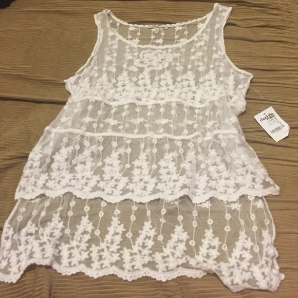 Brand New with Tags White Charlotte Russe tank