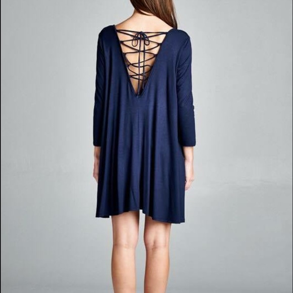Boutique Dresses & Skirts - Lace up back dress