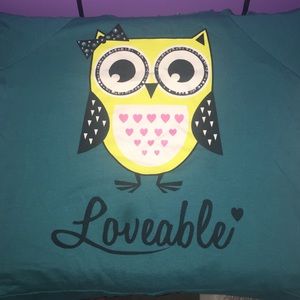 Long sleeved owl print tee