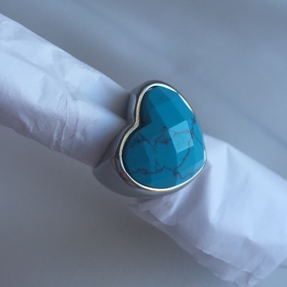 Heart turquoise and silver ring
