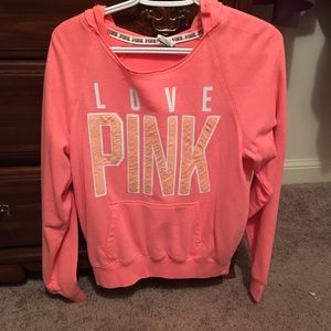 Neon coral Pink hoodie