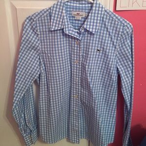 Women's VV Gingham Button Up