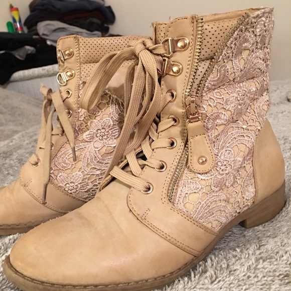 Beautiful tan lace booties