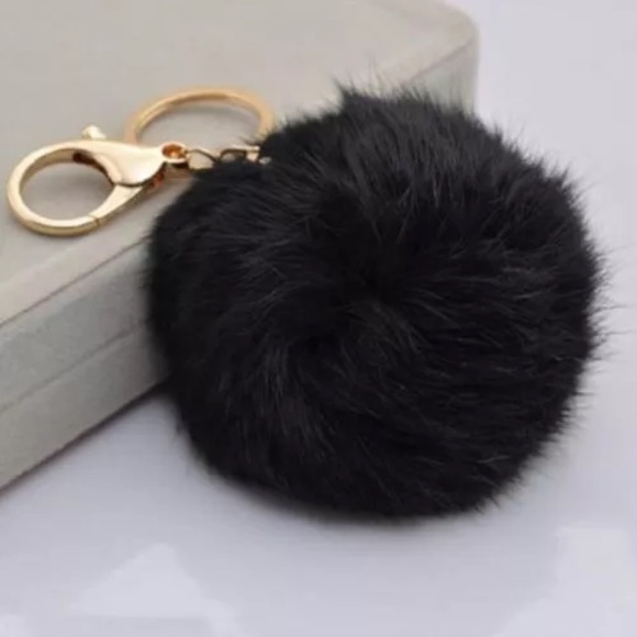 Real rabbit fur keychain. New