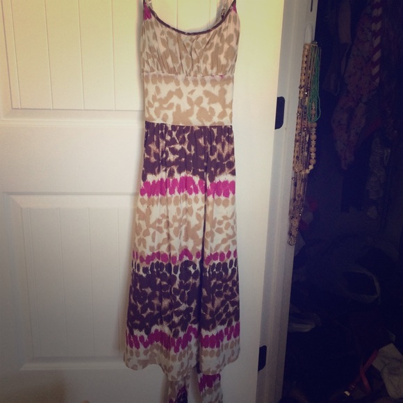 Multi colored print midi dress