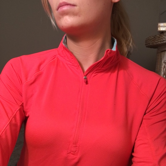 Neon pink athletic half zip jacket