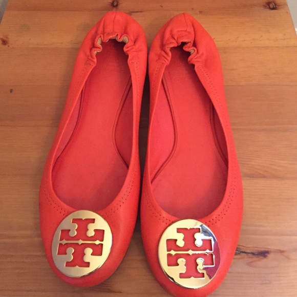 Orange Tory Burch flats