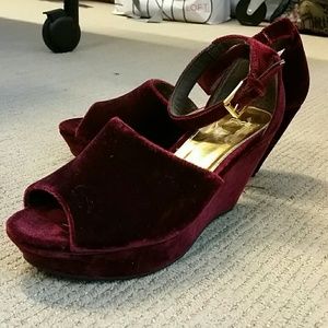 Asos velour wedges