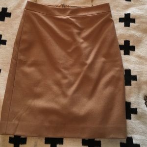 Camel wool pencil skirt