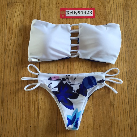 Brand new Reversible bandeau swimsuit set L - Picture 3 of 4