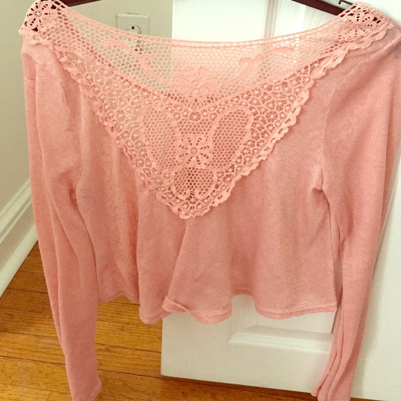 Blush Pink Lace Crop Top