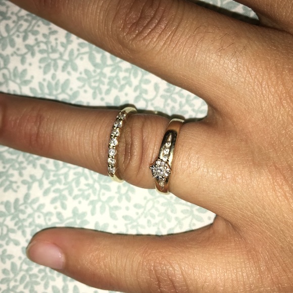 10k 14k two engagement rings