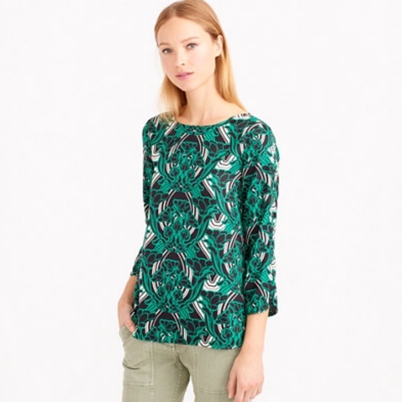 J. Crew Retro Floral Popover Top