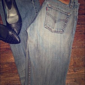 Levis 518 super low boot cut jeans