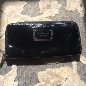 Michael Kors Black Patent Leather Wallet