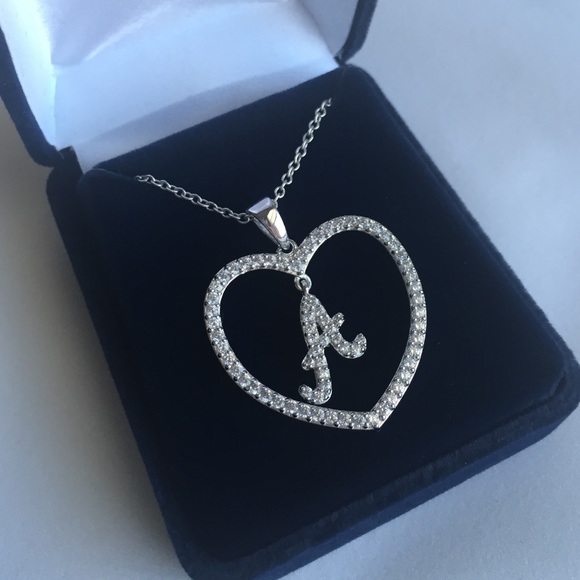 The Danbury Mint heart 'a' initial necklace