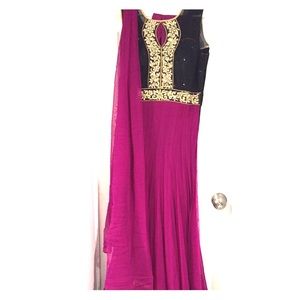 Purple and black Indian dress