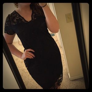Jade and Juliet black lace knee length dress