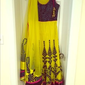 Sunshine yellow anarkali dress