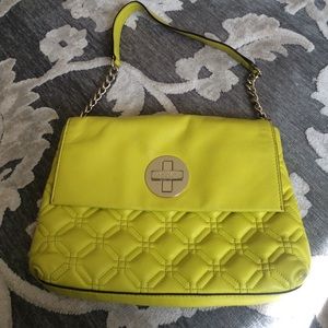 Quilted Kate Spade Handbag Neon Yellow