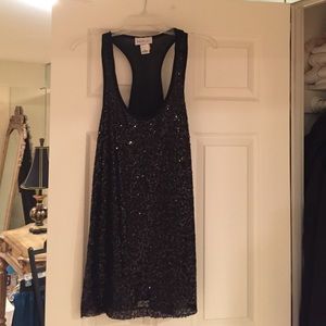Black racer back sequin tunic