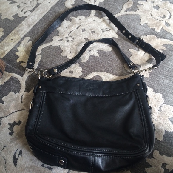 Coach Black 100% Leather Crossbody Handbag