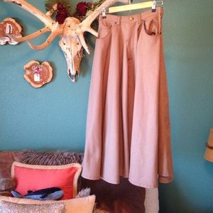 Vintage brown denim skirt.