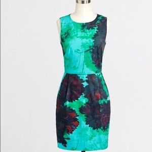 J.Crew / Floral Aqua Dress w/ Pockets