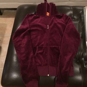 Burgundy velour juicy couture hoodie