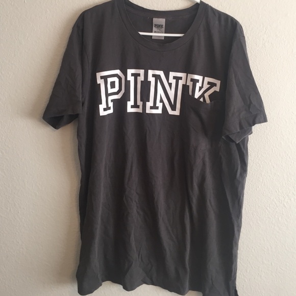 Victoria secret pink Dark grey oversized shirt