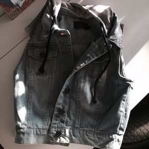 SALE Jean vest hoodie