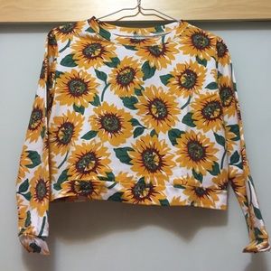 Cropped sunflower sweatshirt
