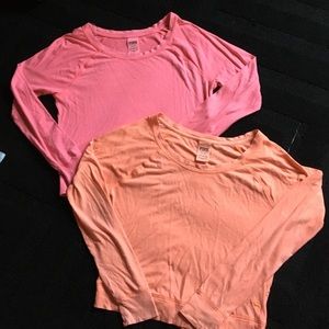two VS PINK raglan tees