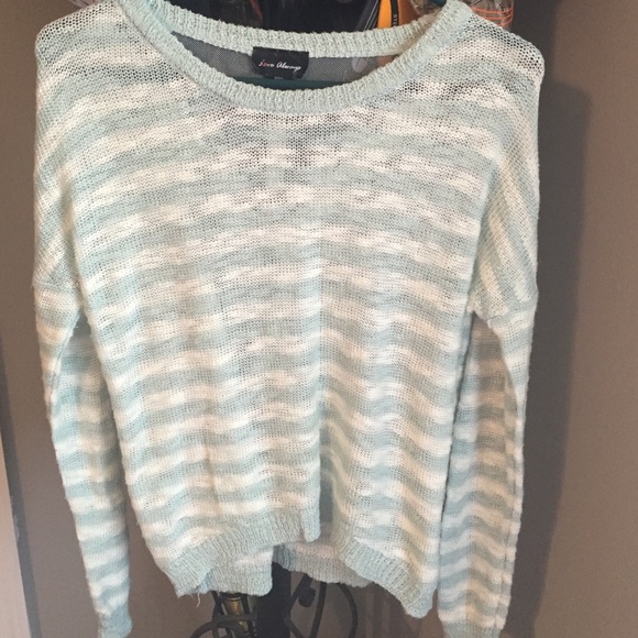 Blue and white sweater