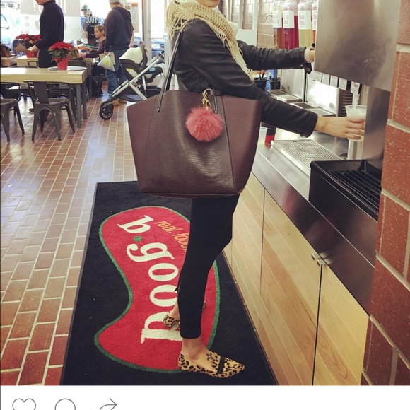 Zara burgundy lizard tote