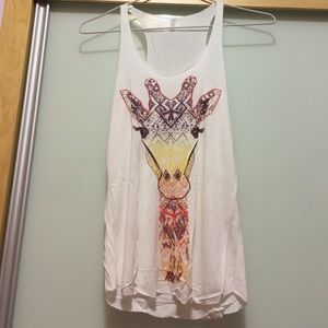White Giraffe Tank Top