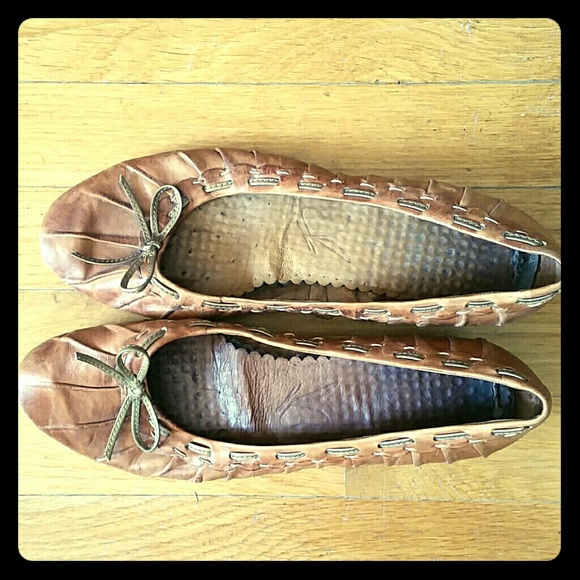 Brown leather cute flats - Picture 1 of 1