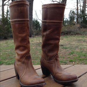 Tall Frye brown boots. Size 9.