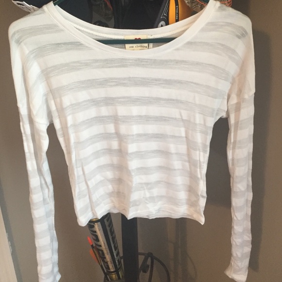 Cropped sheer shirt.