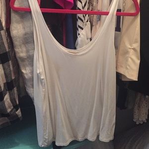 White piko tank top
