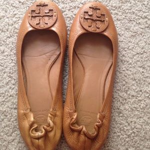 Brown Tory Burch flats size 10 barely worn