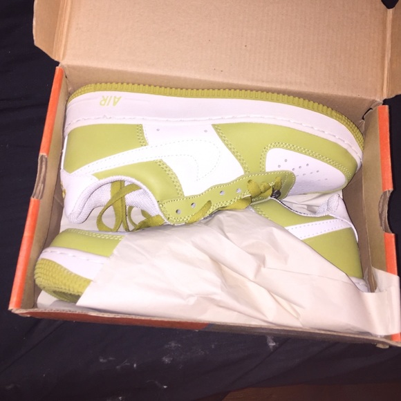 green and white Air Force ones